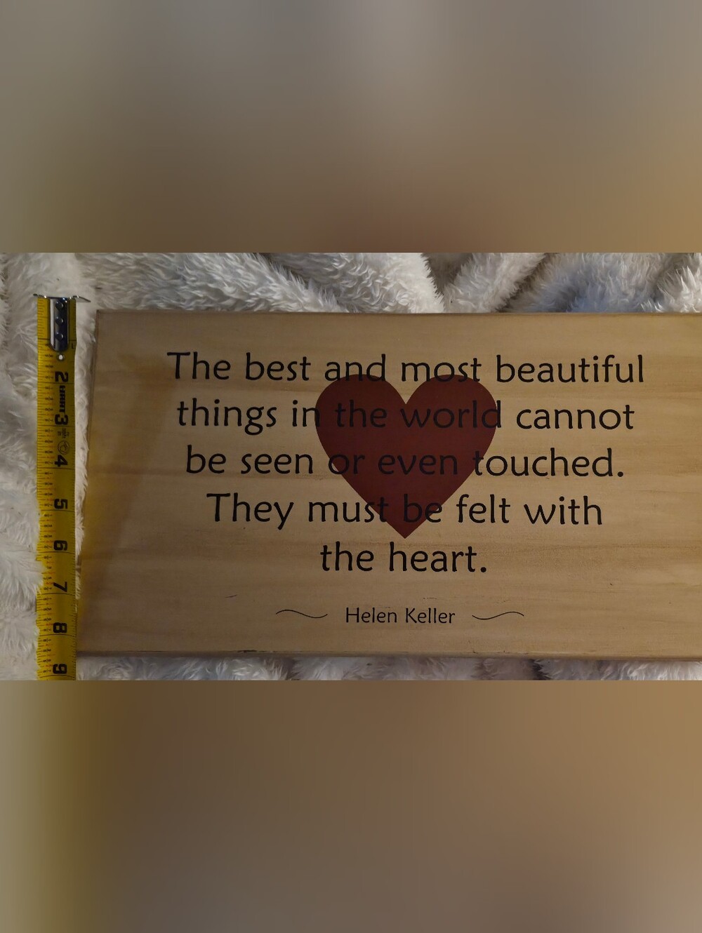 Wooden Heart Quote Plaque in Brown and Red - Unbranded